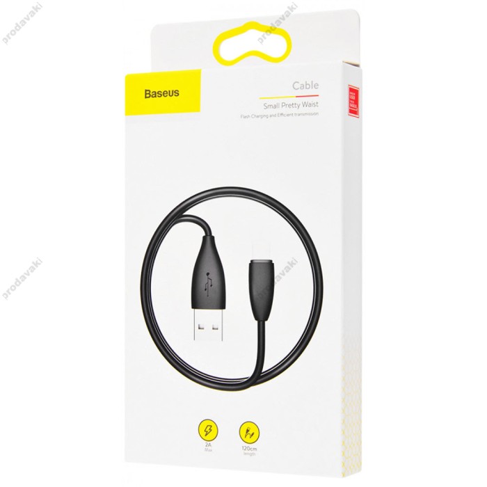 Кабель Baseus Lightning Small Pretty Waist 2,0A 1,2m чорний