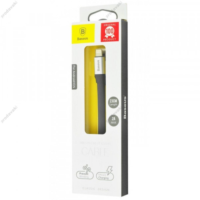 Кабель USB Baseus Micro/Lightning Nimble 2-1 2.0A 0.23m сріблястий