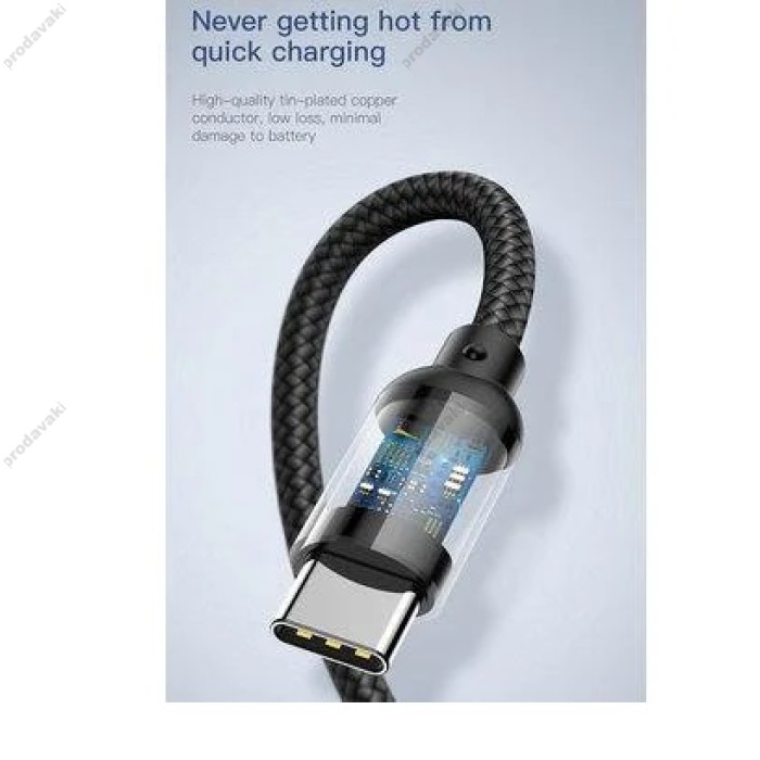 Кабель USB Baseus U-shaped Portable Type-C/Lightning Cable чорний