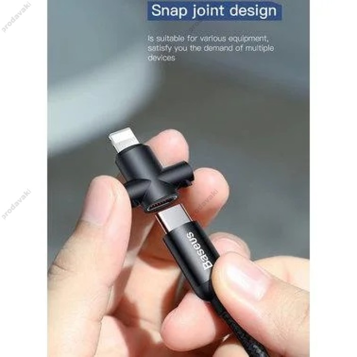 Кабель USB Baseus U-shaped Portable Type-C/Lightning Cable чорний