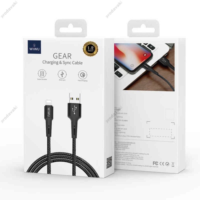 Кабель WiWU USB для Lightning Data Sync Charging Cable G30 (Black)