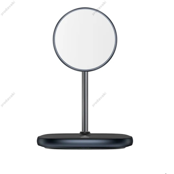 Бездротова зарядка MagSafe Baseus Swan Magnetic Desktop Bracket Wireless Charger 15W чорний (WXSW-02)