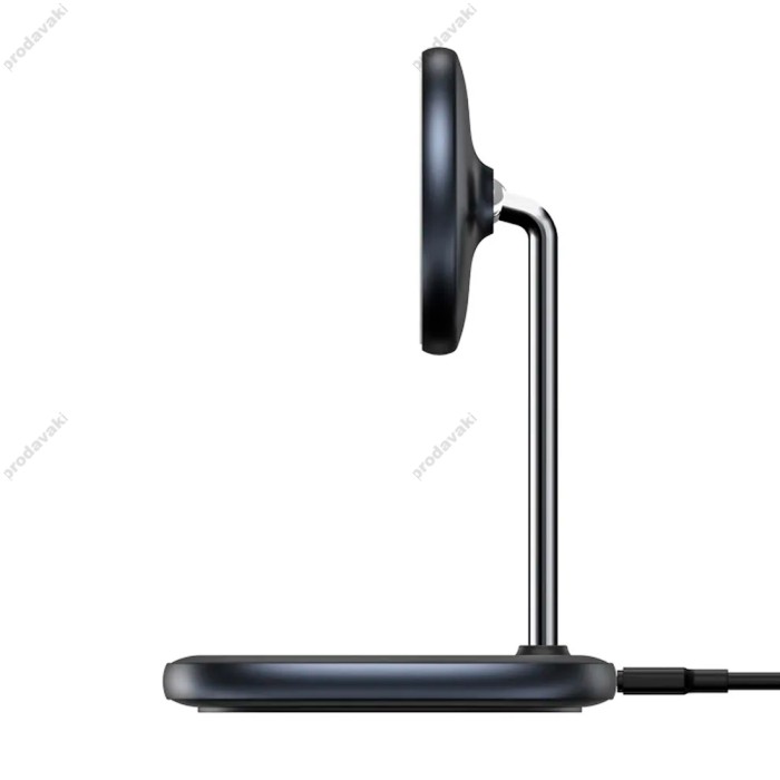 Бездротова зарядка MagSafe Baseus Swan Magnetic Desktop Bracket Wireless Charger 15W чорний (WXSW-02)