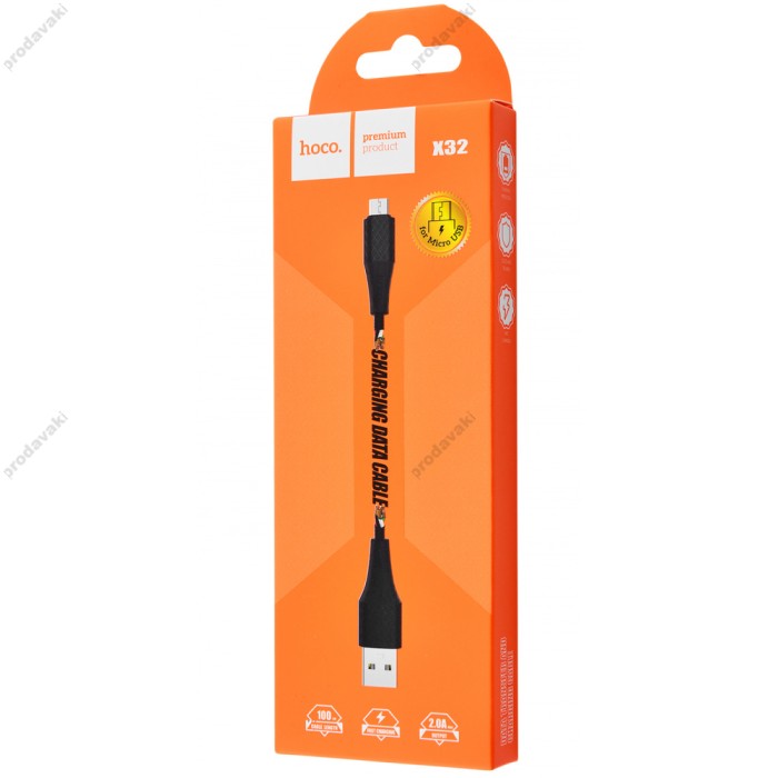 Кабель USB Hoco X32 Excellent microUSB 2A 1m чорний