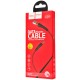 Кабель USB Hoco U39 Slender microUSB 2.4A 1.2m чорний/червоний