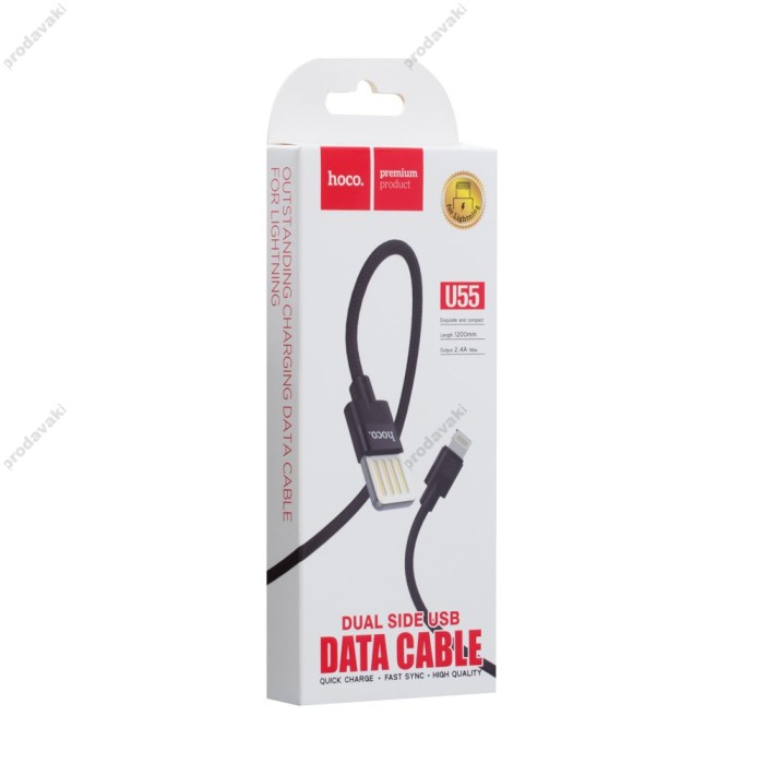 Кабель USB Hoco U55 Lightning чорний