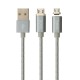 Кабель USB Hoco U40A Magnetic microUSB 1m сірий