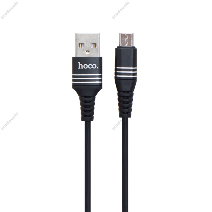 Кабель USB Hoco U46 Tricyclic microUSB 2A 1m чорний