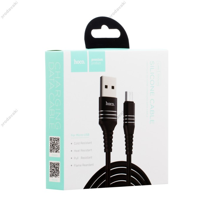 Кабель USB Hoco U46 Tricyclic microUSB 2A 1m чорний