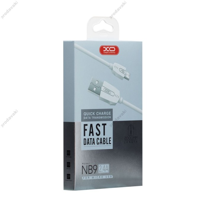 Кабель USB XO NB9 microUSB (1.0m) білий