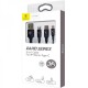Кабель USB Baseus Rapid 3in1 micro+lightning+Type-C 3A 1.2m чорний