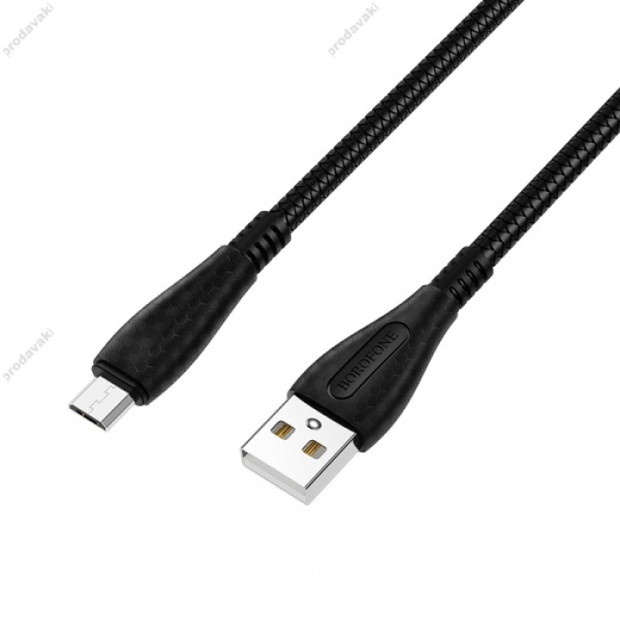 Кабель BOROFONE BX38 Cool charge для Micro 2.4A/1m black