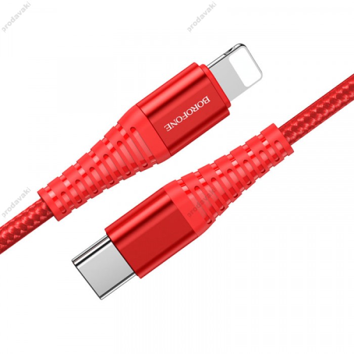 PD Кабель BOROFONE BU27 Cool victory Lightning 20W/3A/1m red