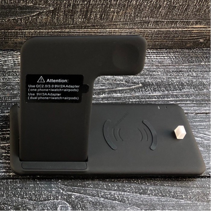 Бездротова зарядка стенд smart 4in1 fast 15w (phone+phone+apple watch+airpods)