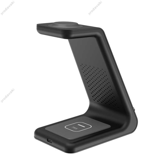 Бездротове заряджання стенд Smart 3 in 1 T3 Fast 15W (iPhone+Apple Watch+AirPods) Black