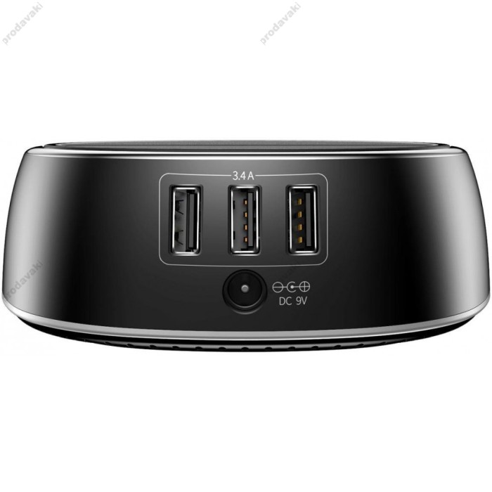Бездротове та дротове ЗУ для телефону 2в1 на 3 USB 3.4А Baseus (CCALL-XK01) із швидкою зарядкою (Чорний)