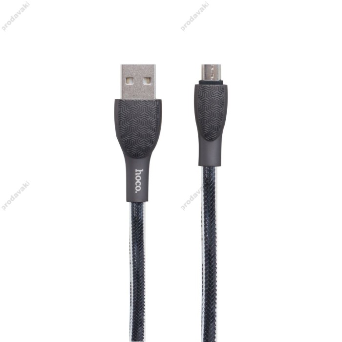 Кабель USB Hoco U52 Bright microUSB чорний