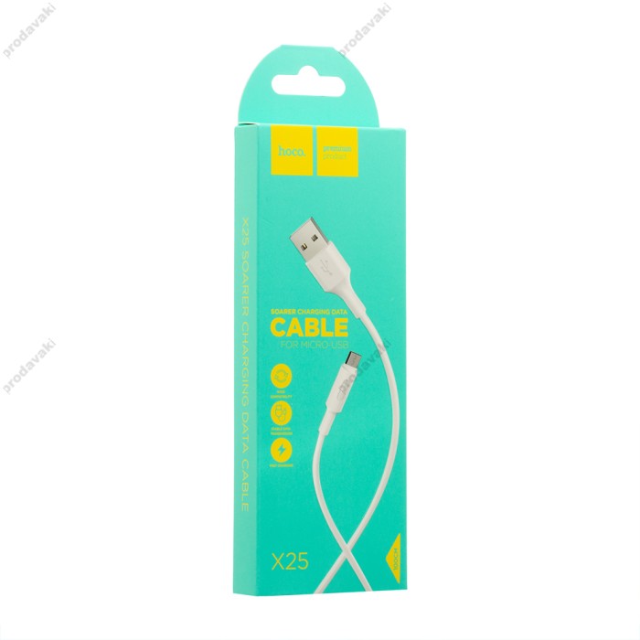 Кабель USB Hoco X25 Soarer microUSB 1m білий