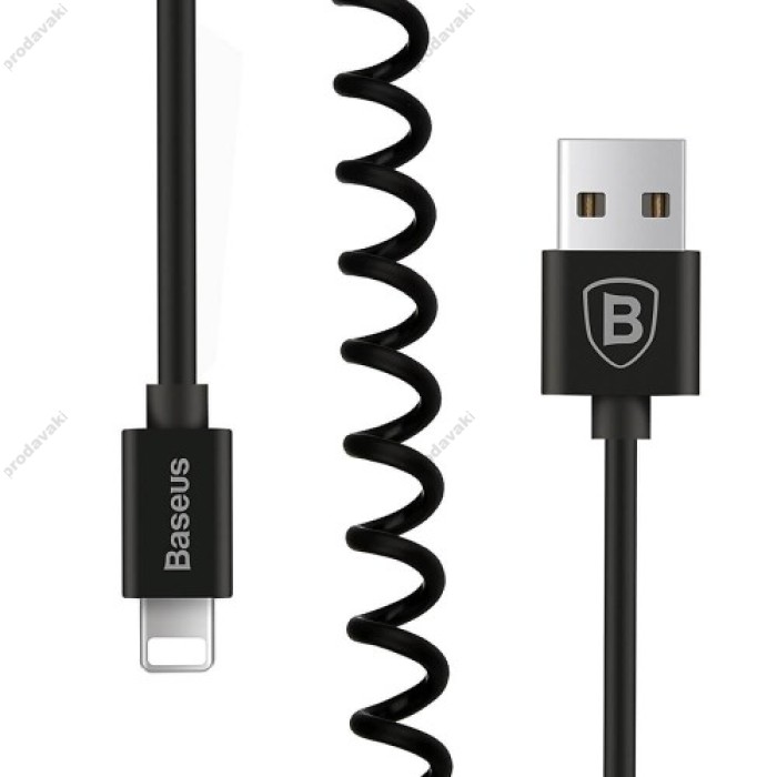 Кабель USB Baseus Elastic Lightning 1.8A 1m чорний
