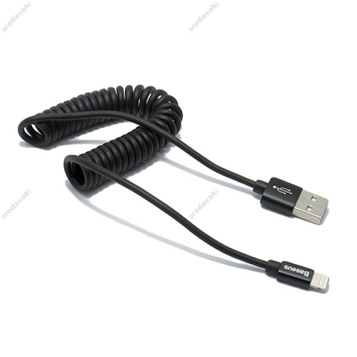 Кабель USB Baseus Elastic Lightning 1.8A 1m чорний