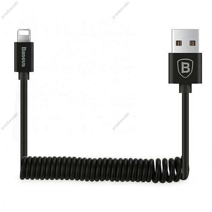 Кабель USB Baseus Elastic Lightning 1.8A 1m чорний