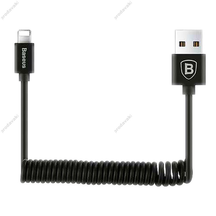 Кабель USB Baseus Elastic Lightning 1.8A 1m чорний