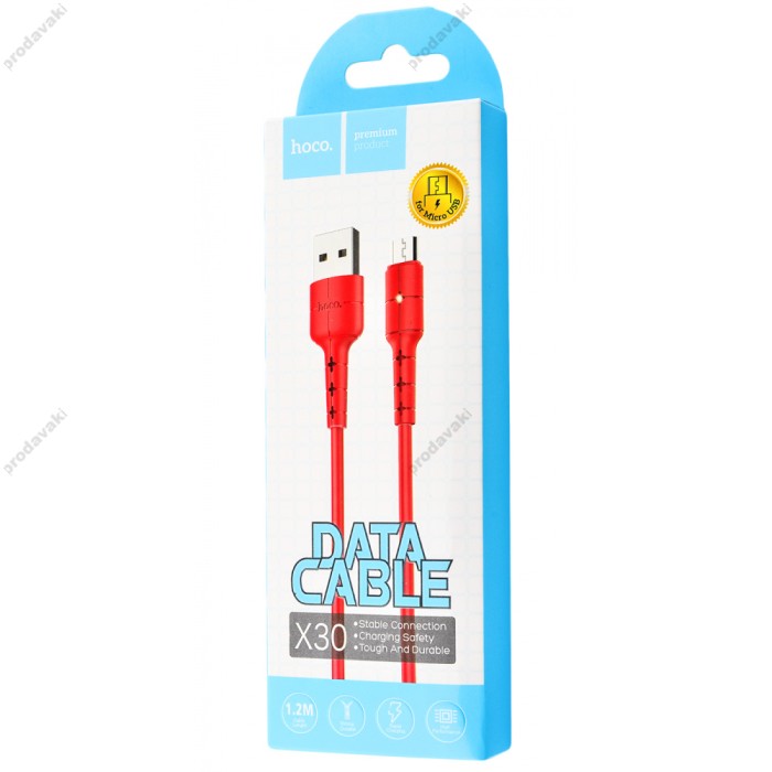 Кабель USB Hoco X30 Star microUSB 2A 1.2 m червоний