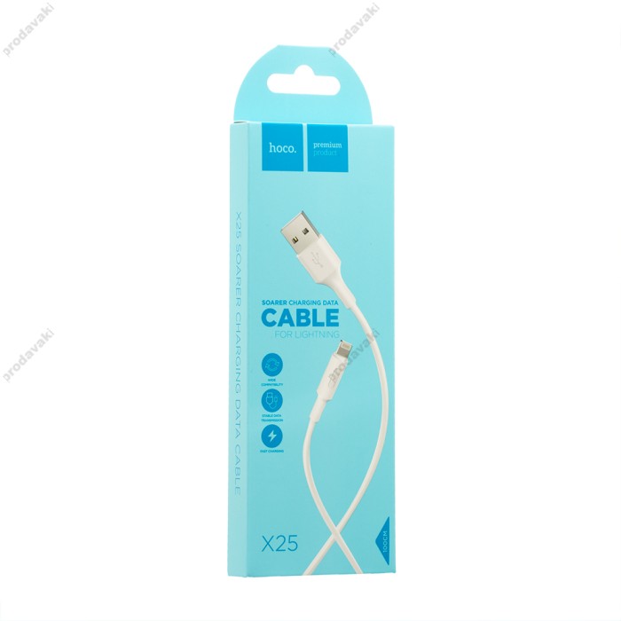 Кабель USB Hoco X25 Soarer Lightning 1m білий