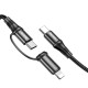 Кабель 2 в 1 X50 Exquisito PD 60W для заряджання та передачі даних