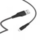 Кабель HOCO X58 Air silicone charging data для Micro 2,4A/1m. Black