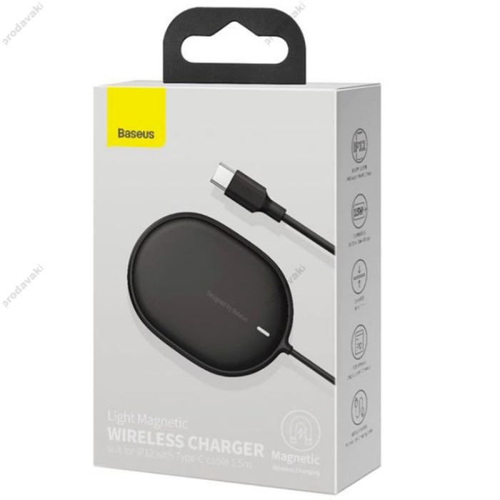 Бездротовий зарядний пристрій Baseus Light Magnetic 15W чорний