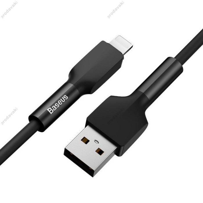 Кабель USB Baseus Silica Gel Lightning 2.4A 1m чорний