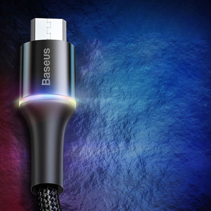 Кабель USB Baseus microUSB Halo Data 0.25m чорний