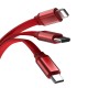 Кабель WiWU 3 in 1 Retractable Cable S01 (Red)