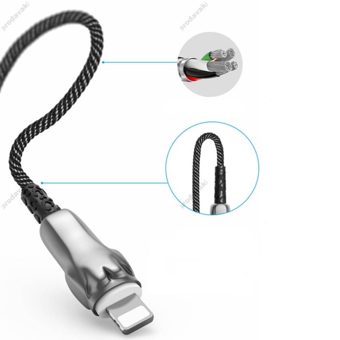 Кабель WiWU USB для Lightning Leopard Charging Sync Cable (Black)