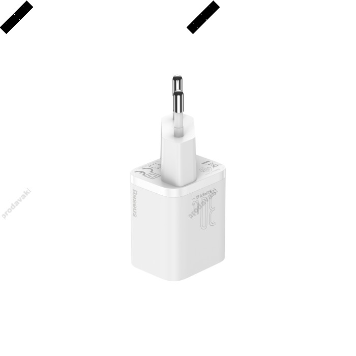 Мережевий зарядний пристрій Baseus Super Si quick charger EU 30W White CCSUP-J02