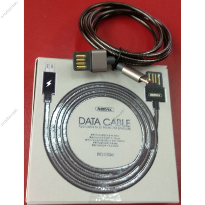 Кабель Remax RC-080i Silver Serpent micro USB