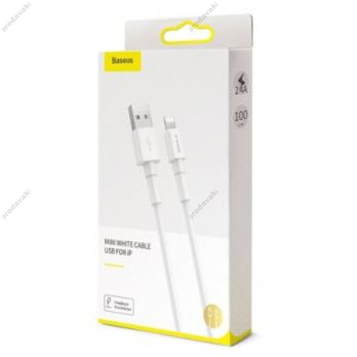 Кабель Baseus Mini White Cable USB For iP 2.4A 1m White (CALSW-02, CATSW-02, CAMSW-02)