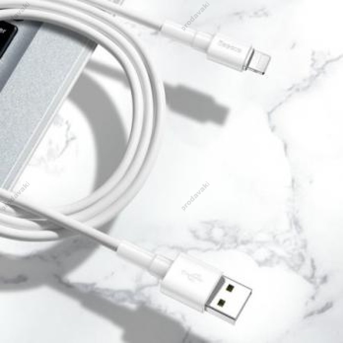 Кабель Baseus Mini White Cable USB For iP 2.4A 1m White (CALSW-02, CATSW-02, CAMSW-02)