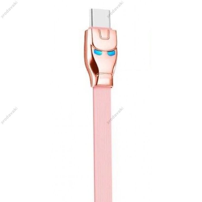 Кабель USB Hoco U14 Iron Man microUSB 1.2 m рожевий