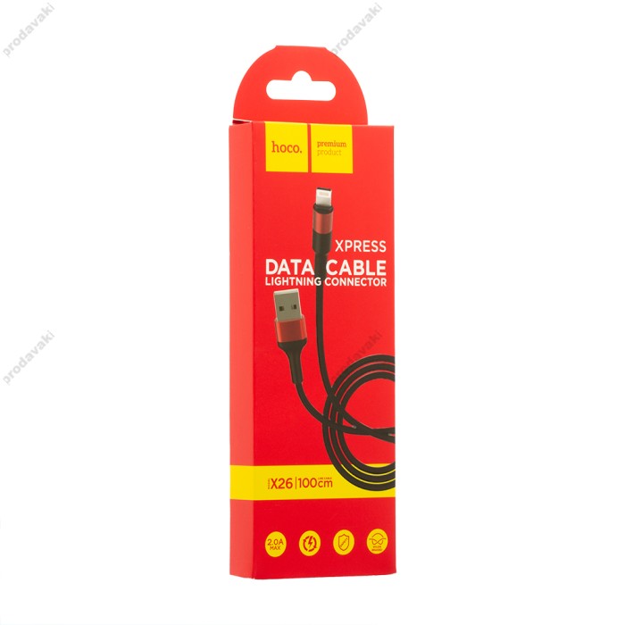 Кабель USB Hoco X26 Xpress Lightning (1m) чорний