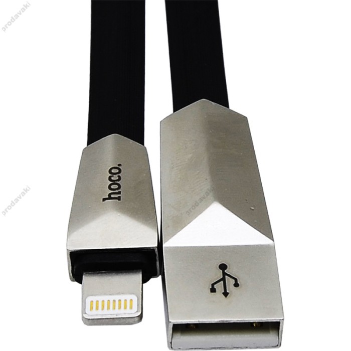 Кабель для iPhone 5/6 Hoco X4 Zinc Alloy Rhombic Lightning cable (1.2 m) чорний