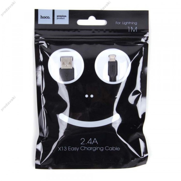 Кабель HOCO X13 Easy Charged Lightning 2A/1m White