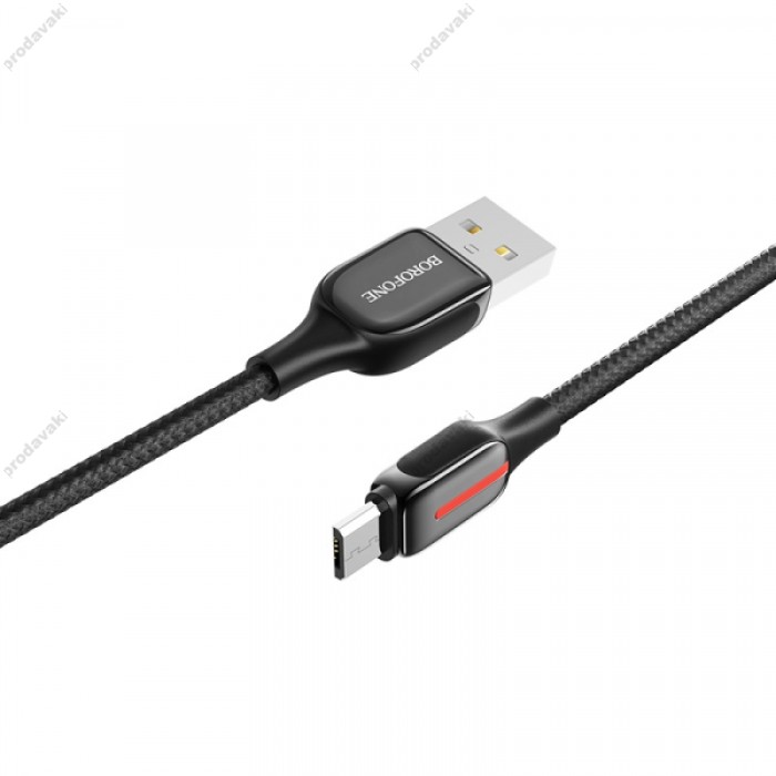 Кабель BOROFONE BU14 Heroic для Micro 2.4A/1.2m black