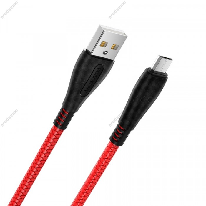 Кабель BOROFONE BX38 Cool charge для Micro 2.4A/1m red