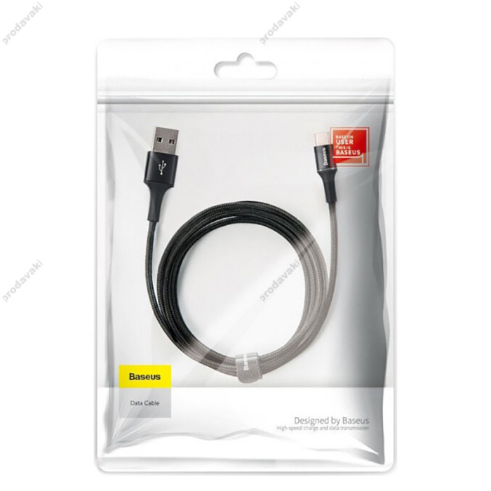 Кабель Baseus Halo USB to Type-C 3A 1m Black CATGH-B01
