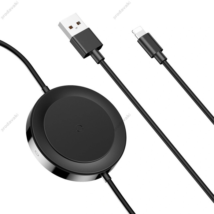 БЗУ для телефону із вбудованим кабелем Lightning Baseus (WXCA-01) 5W (Чорний)