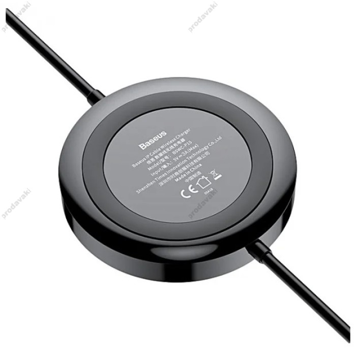 БЗУ для телефону із вбудованим кабелем Lightning Baseus (WXCA-01) 5W (Чорний)