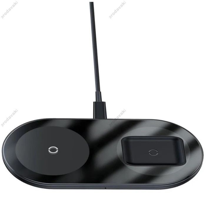 Бездротовий зарядний пристрій Baseus Simple 2in1 18W чорний