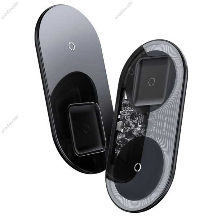 Бездротовий зарядний пристрій Baseus Simple 2in1 18W чорний